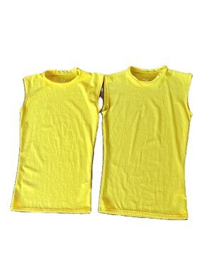 2 Boys Yellow Badger Sport Sleeveless Jerseys/Tanks, Size M